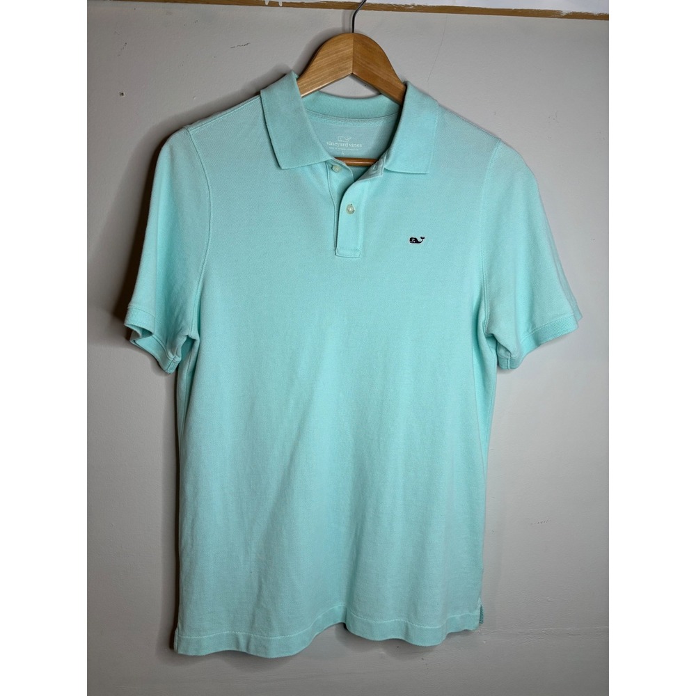 Vineyard Vines Mint Green Whale Logo Pique Polo Shirt Boys Large